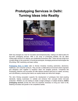 Prototyping Services in Delhi: Turning Ideas into Reality- CollabTherapy