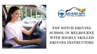 Top Notch Driving School in Melbourne With Highly Skilled Driving Instructors