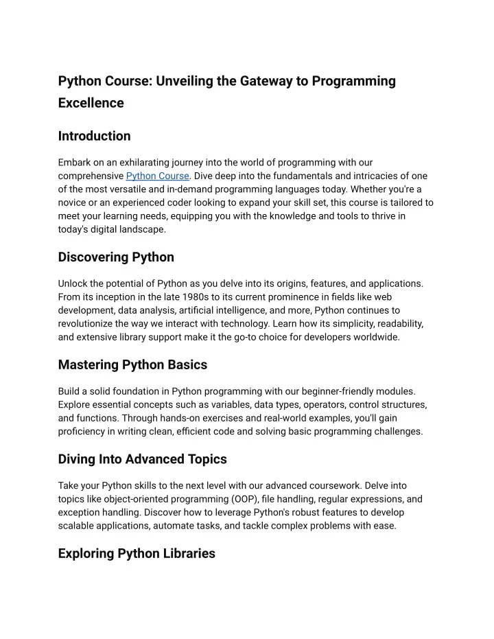 python course unveiling the gateway