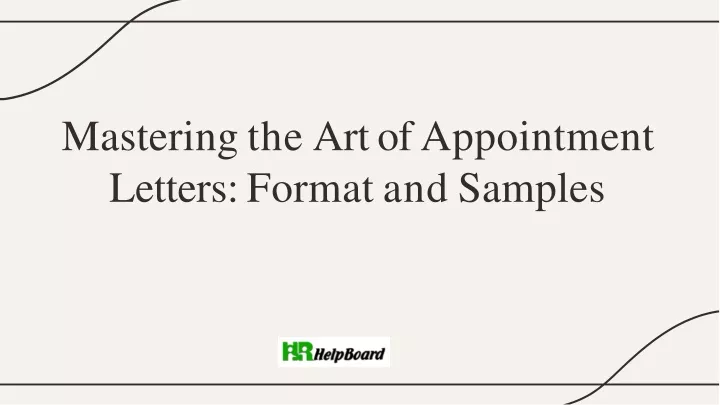 mastering the art of appointment letters format and samples