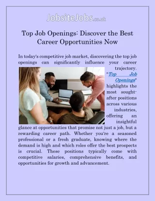 Top Job Openings Discover the Best Career Opportunities Now