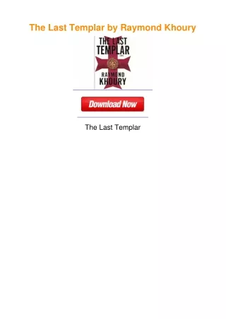 The Last Templar by Raymond Khoury