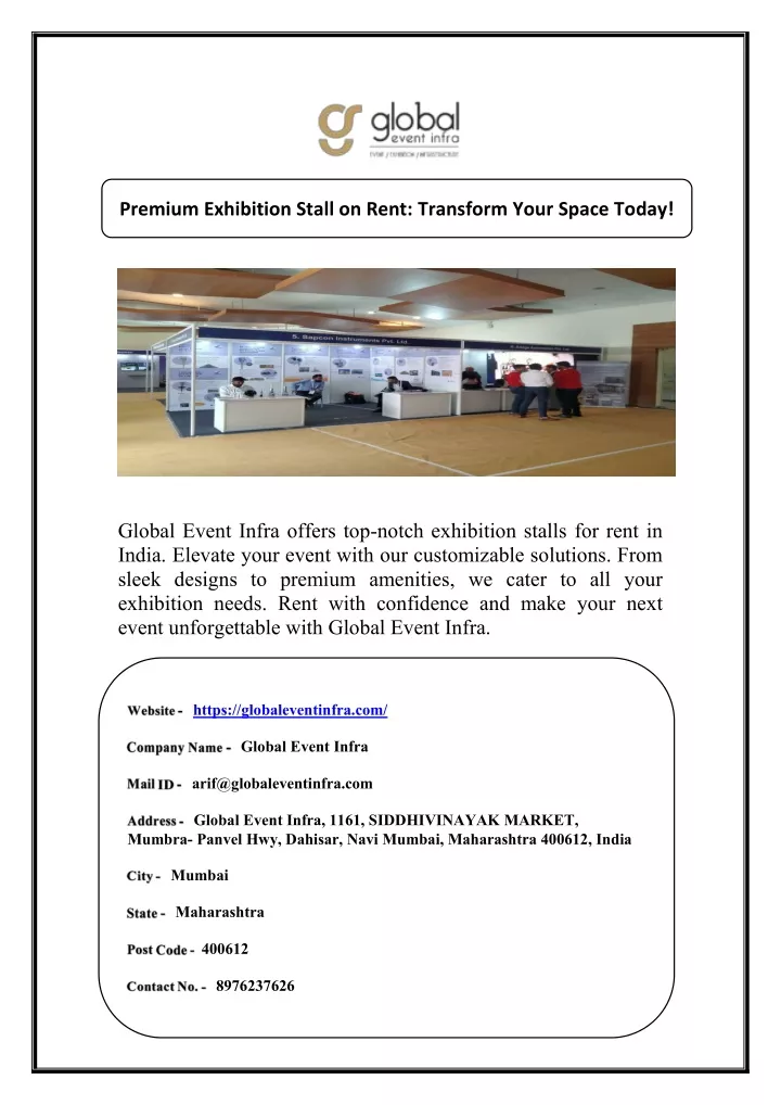 premium exhibition stall on rent transform your