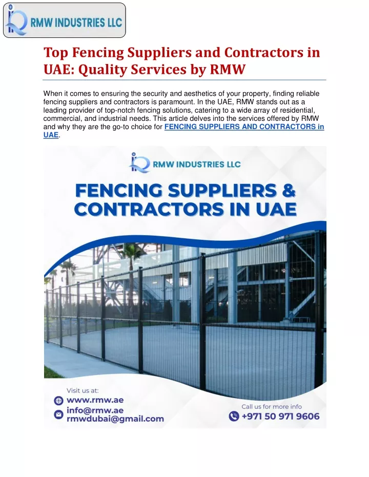 top fencing suppliers and contractors