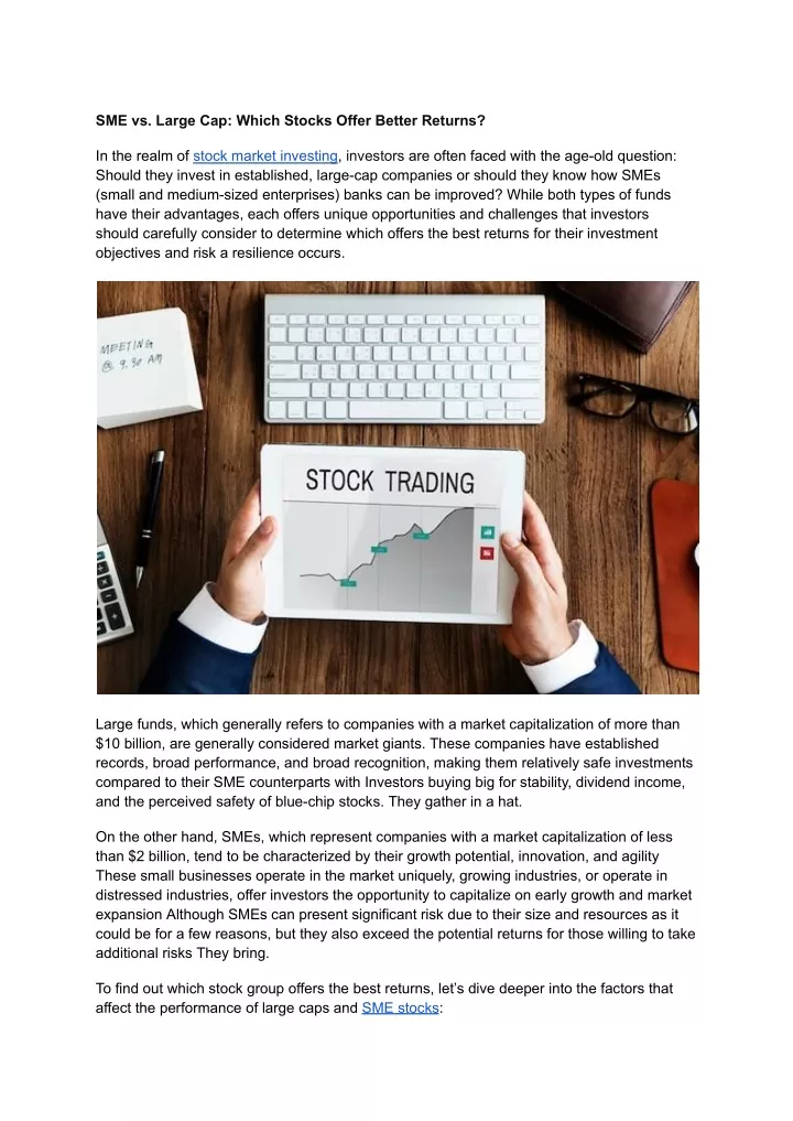 sme vs large cap which stocks offer better returns