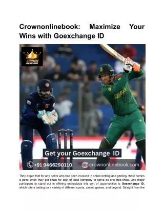 crownonlinebook wins with goexchange id