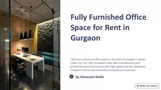 Fully Furnished Office Space for rent in Gurgaon