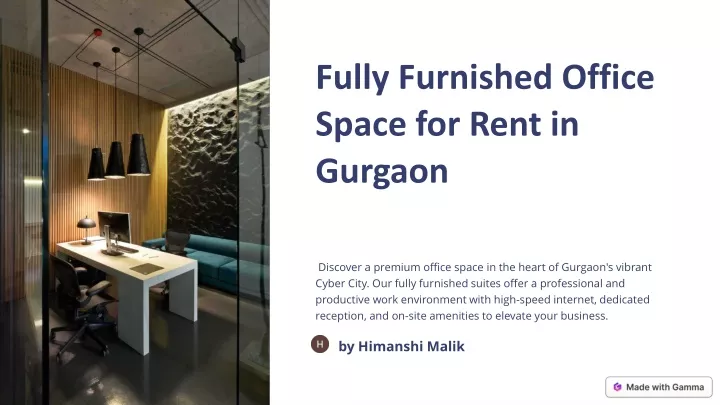 fully furnished office space for rent in gurgaon