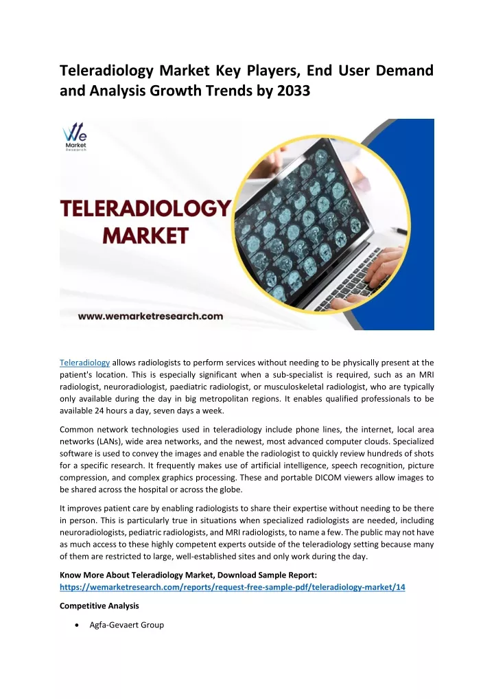 teleradiology market key players end user demand