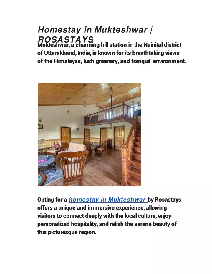 homestay in mukteshwar rosastays