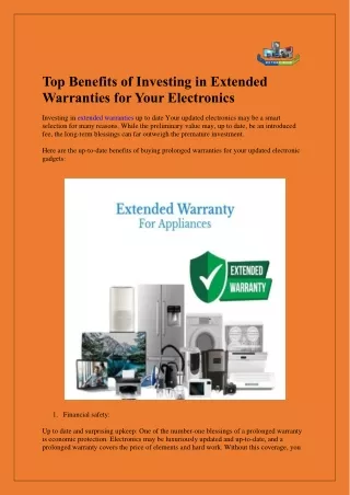 Extended your appliances warranty for best tomorrow