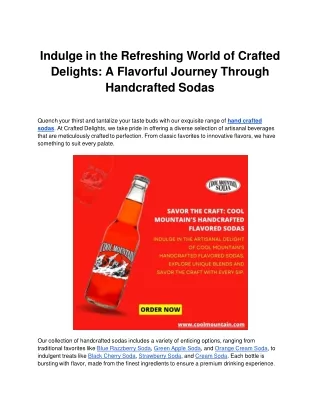 Indulge in the Refreshing World of Crafted Delights_ A Flavorful Journey Through Handcrafted Sodas
