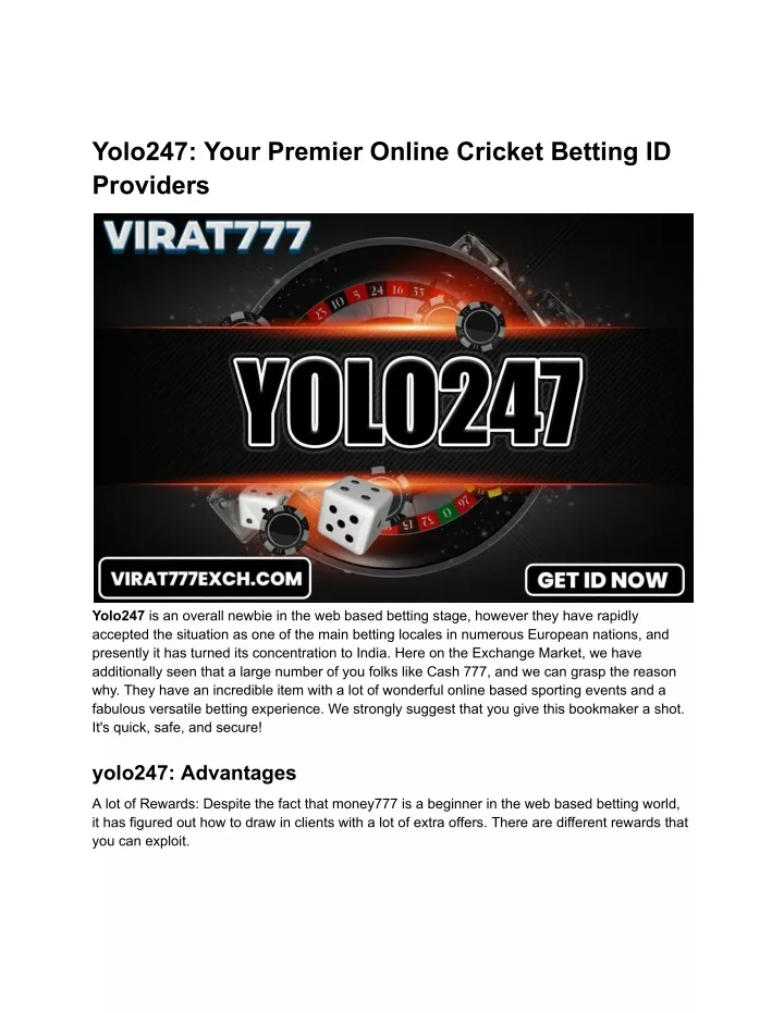 yolo247 your premier online cricket betting