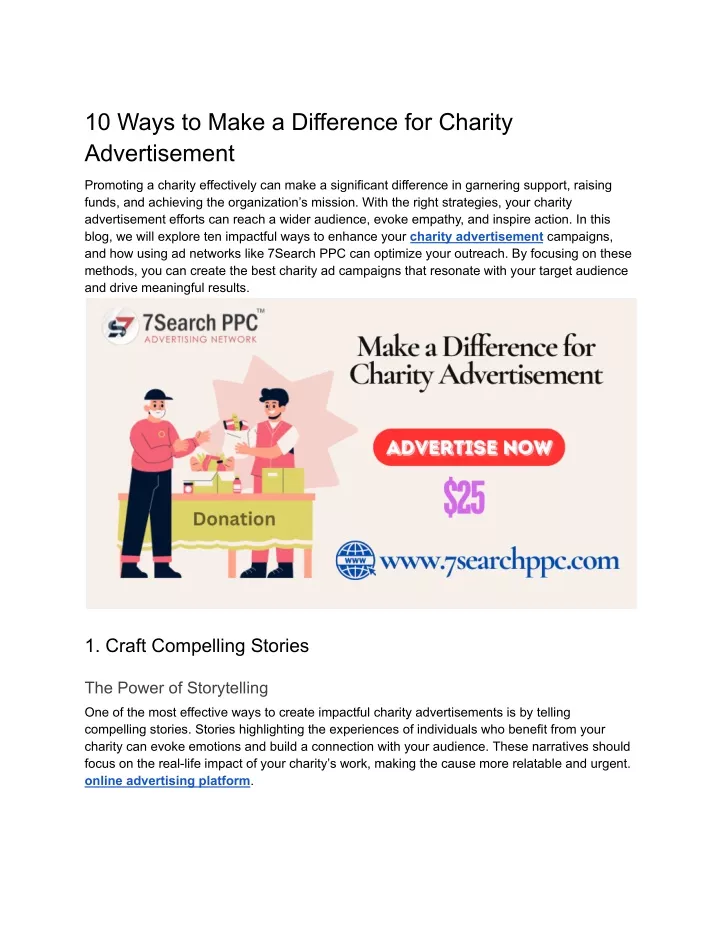 10 ways to make a difference for charity