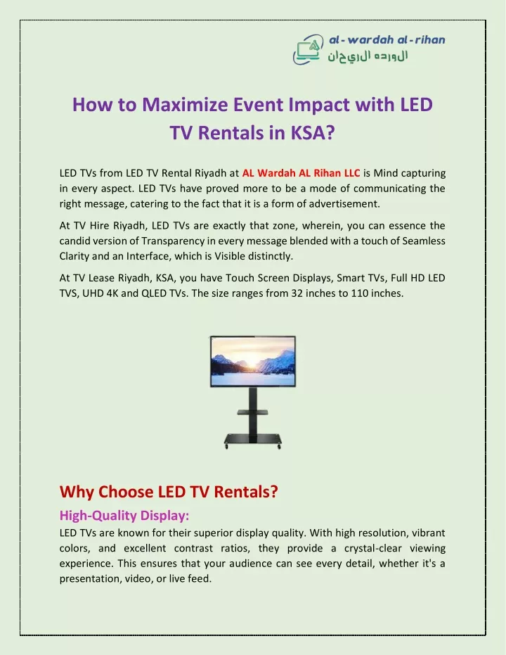 how to maximize event impact with led tv rentals