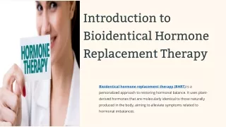 Introduction to Bioidentical Hormone Replacement Therapy