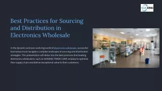 Best Practices for Sourcing and Distribution in Electronics Wholesale