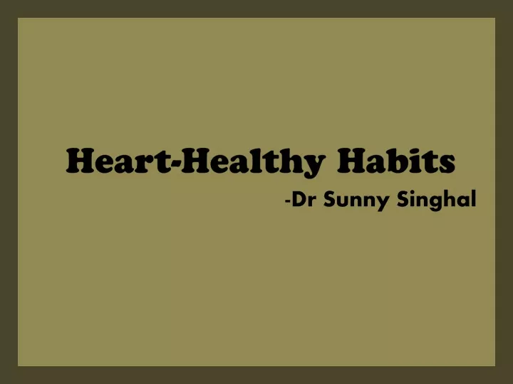 heart healthy habits