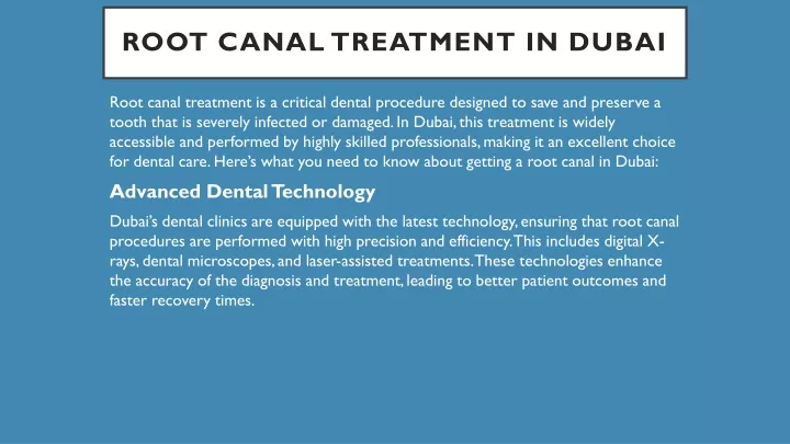 root canal treatment in dubai