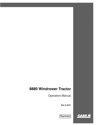 Case IH 8880 Windrower Tractor Operator’s Manual Instant Download (Publication No.6-4441)