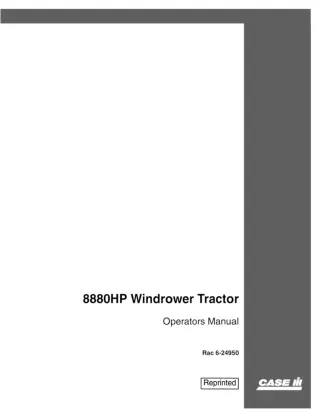 Case IH 8880HP Windrower Tractor Operator’s Manual Instant Download (Publication No.6-24950)