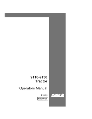 Case IH 9110 9130 Tractor Operator’s Manual Instant Download (Publication No.9-15290)