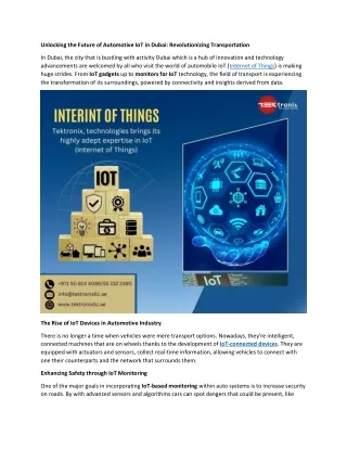 unlocking the future of automotive iot in dubai