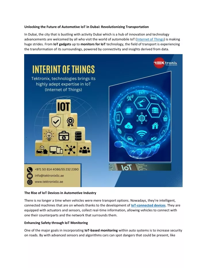 unlocking the future of automotive iot in dubai