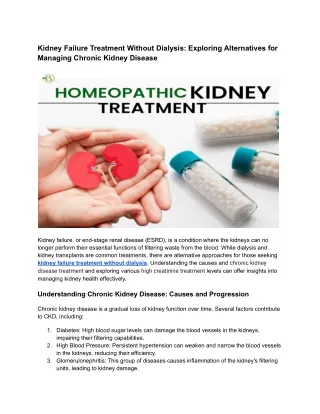kidney failure treatment without dialysis