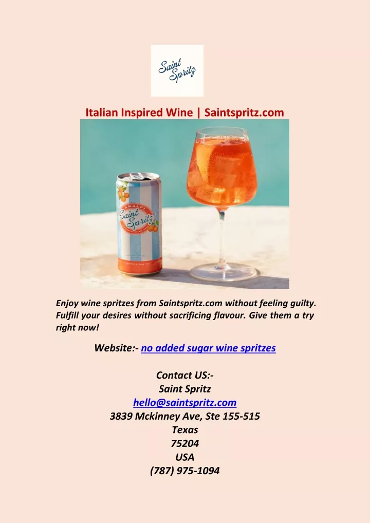 italian inspired wine saintspritz com