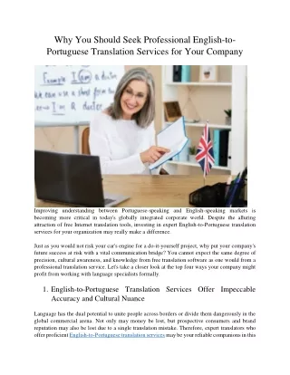 Why You Should Seek Professional English-to-Portuguese Translation Services for Your Company