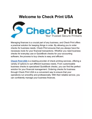 welcome to check print usa