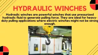 Hydraulic winches