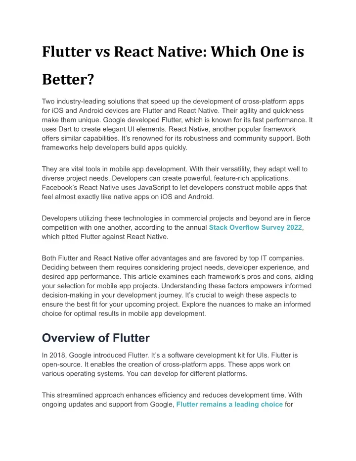 flutter vs react native which one is