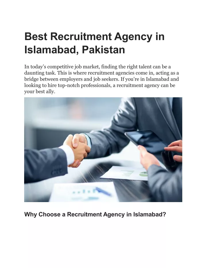 best recruitment agency in islamabad pakistan