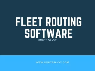 Fleet Routing Software