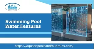 Transform Your Oasis with Swimming Pool Water Features