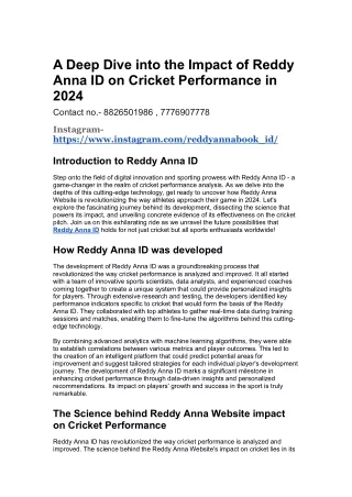 The Incredible Journey of Reddy Anna ID at the ICC T20 Men's World Cup