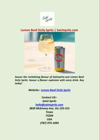 Lemon Basil Sicily Spritz