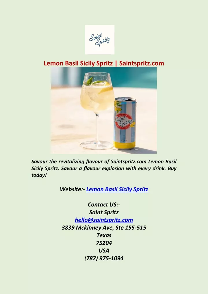 lemon basil sicily spritz saintspritz com