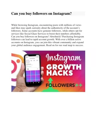 Can you buy followers on Instagram?