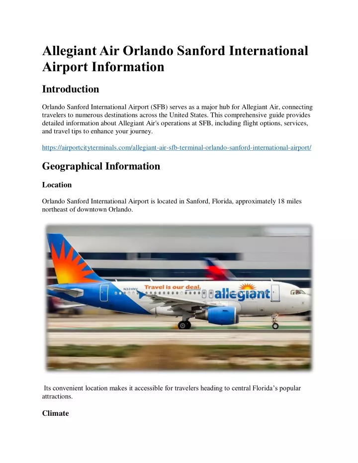 allegiant air orlando sanford international