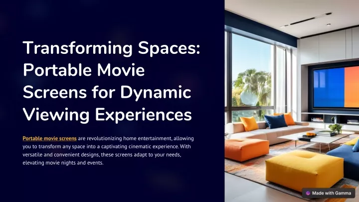 transforming spaces portable movie screens