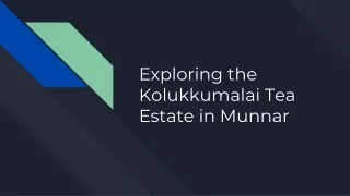 Exploring the Kolukkumalai Tea Estate in Munnar