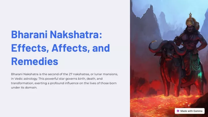 bharani nakshatra effects affects and remedies