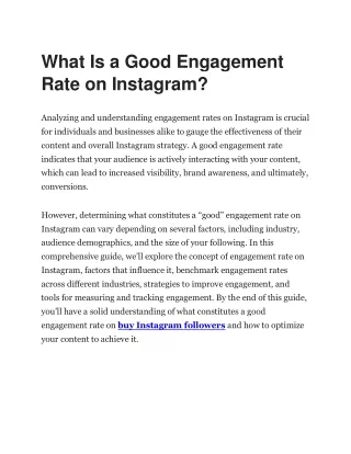 What Is a Good Engagement Rate on Instagram