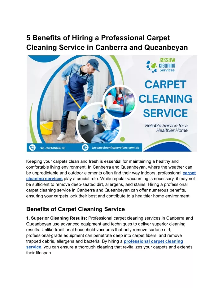 5 benefits of hiring a professional carpet