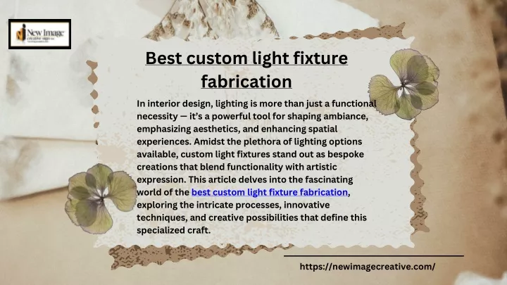 best custom light fixture fabrication