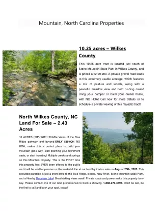 mountain north carolina properties