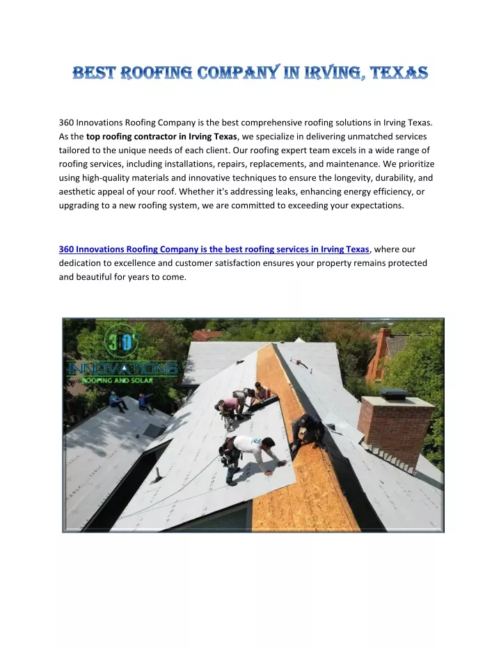 360 innovations roofing company is the best